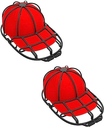 Ailovone Cap Washer Waschmaschine 2 Stück Hut-Unterlegscheibe für Baseballkappen Stabil Anti-Verformung Cap Waschmaschinen Form Basecap Gestell Waschmine Basecap Racks (Schwarz-2pcs)