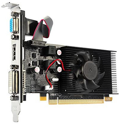 Bumdenuu Carte graphique HD7450 64 bits 2 Go GDDR3 PCI-E 2.0 X16 Carte vidéo VGA DVI-I compatible avec AMD Radeon HD 7450 2G 64 bits