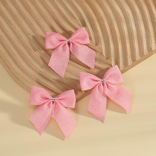 SYSUII 20 Stück Weihnachtsschleifen Kleine Weihnachtsbaum Bögen Weihnachtsbaum Schleifen Deko Weihnachtsbaumschmuck Schleifen Zierschleifen für Weihnachtsbaum,Weihnachtskranz,Geschenk Dekoration-Rosa