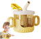 Shurzzesj Gobelet avec paille – Tasse d'apprentissage en silicone souple anti-déversement, graduée transparente avec couvercle pour bébés