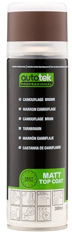 Autotek Professional Peinture en aérosol marron camouflage, peinture professionnelle, 300 ml
