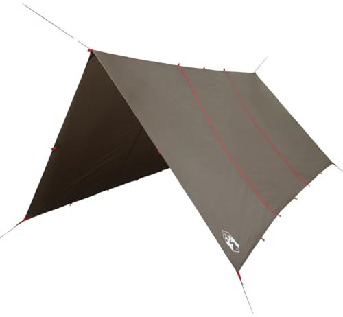 vidaXL Lona de camping impermeable marrón 451x420 cm, lona, lona impermeable, lona de carpa, lona refugio, lona de tienda, refugio de lona de camping