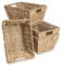 Vencier Set of 4 Handwoven Seagrass Storage Baskets – Natural Wicker Organizer Baskets with Handles for Shelves, Bathroom, Bedroom, and Home Office – Nesting Design for Space-Saving Storage