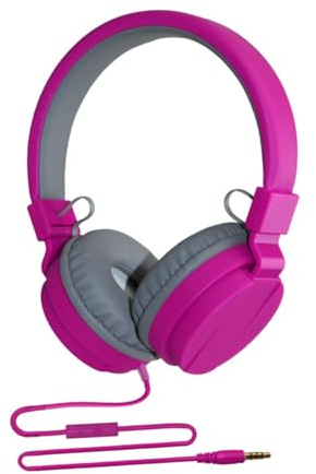 BaotyJie Kabelgebundener Over-Ear-Kopfhörer für Damen, faltbar, professionelles Gaming, verstellbarer Kopfbügel, Rosa, bequem, leicht