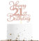 Sotpot 1 Pack 21st Birthday Cake Topper Double-sided Rose Gold Glitter Cake Pick Cake Decoration for Happy 21st Birthday Anniversary Party Decorations
