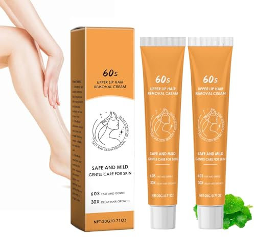 EONFAVE Enthaarungscreme Gesicht, 2 Stück Oberlippen Haarentfernungscreme, Gesichtshaarentferner für Frauen, Hair Removal Cream Für Gesicht Und Körper, Sanfte Beruhigende, Wirksame Haarentfernung