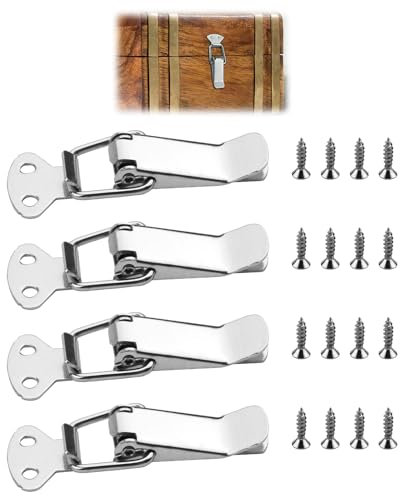 4Pcs Toggle Latch Lock Set - Heavy Duty Catch Clasp Lock, Spring Latch, Toggle Clamp for Wooden Boxes, Cabinets, Storage, Toolboxes, and More