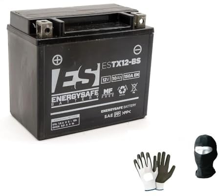 Compatible avec Honda PC Pacific Coast 800 ANNÉE 1989 al 1998 Batterie YTX12-BS ENERGYSAFE ESTX12-BS CHARGÉE ET PRÊTE À l'emploi Batteries 10 AMPÈRES 12 Volts 152X88X131MM 150A en