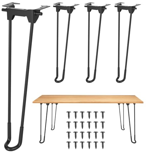 4 Pz Gambe per Mobili Pieghevole, Piedi per Mobili, 32cm Gambe per Tavolo a Forcina Pieghevoli, Gamba per Tavolo Metallo Nero per Tavolini da Caffè colazione, sedie, scrivanie, divani, panche