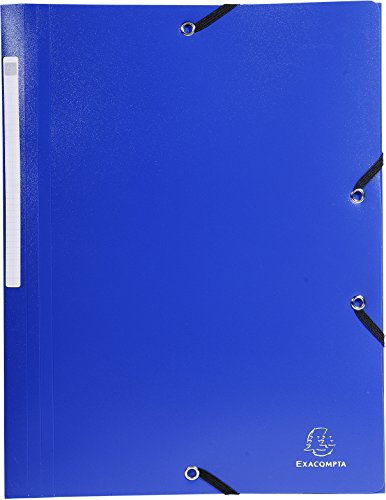 Exacompta 10 elastic folders Opak 3 flaps dark blue
