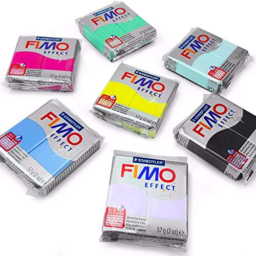 Efecto Fimo Polímero Horno Arcilla para Moldear - 57g - Conjunto de 7 - Gema Acabado