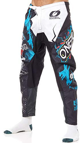 O'NEAL | Motocross-Hose | MX Enduro | außergewöhnliche Bewegungsfreiheit, Vollständig gefüttert, Polster aus Gummi für zusätzlichen Schutz | Pants Element Villain | Erwachsene | Weiß | Größe 32