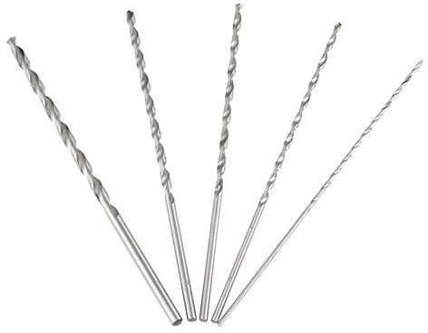 Herramienta de broca giratoria de vástago recto de acero de alta velocidad extra larga de 2-5 mm para madera 5 piezas Brocas astilladas