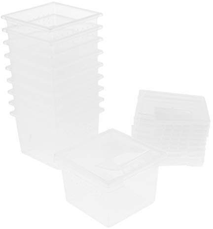 LOVIVER 10x Transparent Kunststoff Insekten Reptilienbehälter Insektenhaus Fütterungsbox Fütterungsbox für Reptilien Spinnen, Käfer, Skorpion