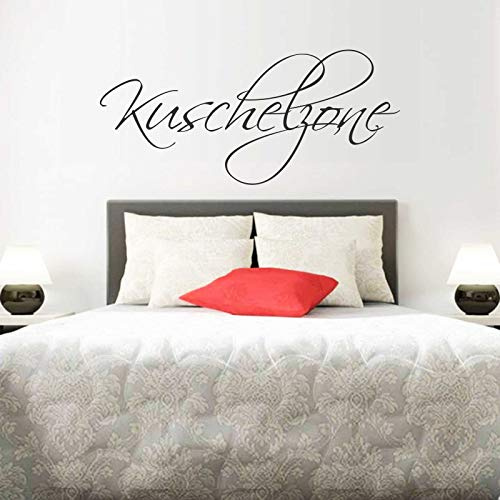 INDIGOS UG - Wandtattoo Wohnzimmer - Wandaufkleber Kuschelzone 60cm x 27cm schwarz - Aufkleber Kinderzimmer Schlafzimmer Küche Badezimmer Büro Dekoration