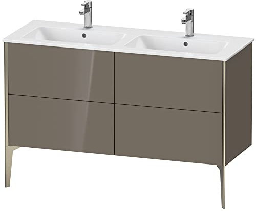 Duravit XViu 4485 Waschtischunterbau stehend, 4 Auszüge, für Doppelwaschtisch ME by Starck 233613, 1280x480 mm, XV44850B189, Farbe: champagner matt/flannel grey hgl.