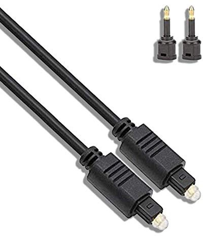 AAA PRODUCTS | Toslink optical cable - Optic cable for soundbar, Speaker, Amplifer, TV, Gaming Console, Sky and more - 3m optical audio cable - Optical Mini 3.5mm Adapter INCLUDED - 3M