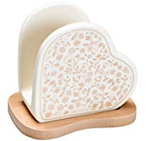 BRANDANI PORTATOVAGLIOLO Cuore in Porcellana Collezione Campo AI Fiori Art. 53831 CM. 11X6X9H.
