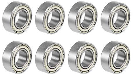 sourcing map 8 Stücke Rillenkugellager 687ZZ Z2 7mm x 14mm x 5mm Doppelgeschirmung Kohlenstoffstahl