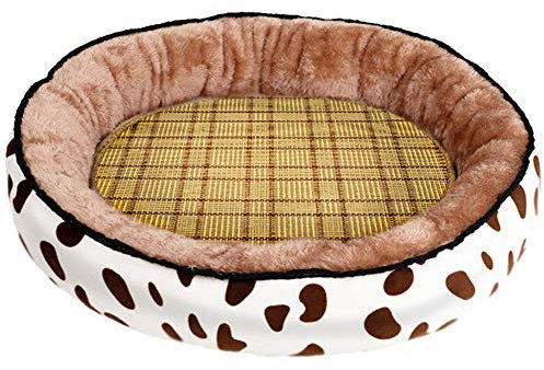 SimidunEUR Hundebett Waschbar Runde Hundekorb für kleine Hunde Katzen Weiche Plüsch Hundekissen，Milchkaffee 2,2XL (90 * 750CM)