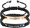 MeMeDIY Personalisiertes Armband Passende Armbänder für Paare Eingravierter Name Text Datum Verstellbares Handgefertigtes Geflochtenes Seil Armband Individuelles Edelstahl Schild (A1)