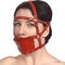 Honeylust - Kunstleder Mundknebel mit Nieten in rot - mit verstecktem Gag-Ball - Erotik Mouth Gag - BDSM Sexspielzeug für heiße Fetisch Spiele - Ballknebel Kopfgeschirr
