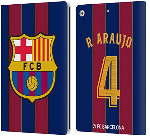 Head Case Designs Licenciado Oficialmente FC Barcelona Ronald Araújo 2020/21 Players Home Kit Group 2 Carcasa de Cuero Tipo Libro Compatible con Apple iPad 10.2 2019/2020/2021