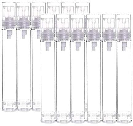 12Pcs 15ml Clear Airless Cosmetic Cream Pump Bottle Refillable Travel Dispenser Lotion Pump Containers Vacuum Press Pump Bottles for Foundation Cream Essence