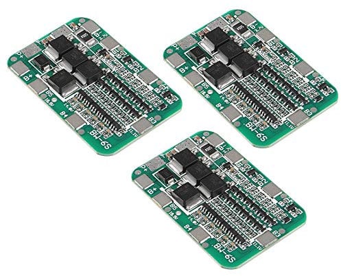 Dealikee 3 Pcs 6S 15A 24V PCB BMS Battery Protection Board for Li-ion Lithium 18650 Battery Packs Lipo Cell Module