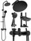 Rea LUIS BLACK Columna de Ducha SET DE BAÑO Sistema de Ducha de Latón para Baño (Negro)
