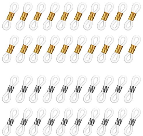 Hifot 40 Stück Brille Brillenkette Gurthalter Schlaufenenden Gummi Brillenkordel Gurthalter Schlaufen Gummi Enden Brillen Kettenenden Gummischlaufen 22mm
