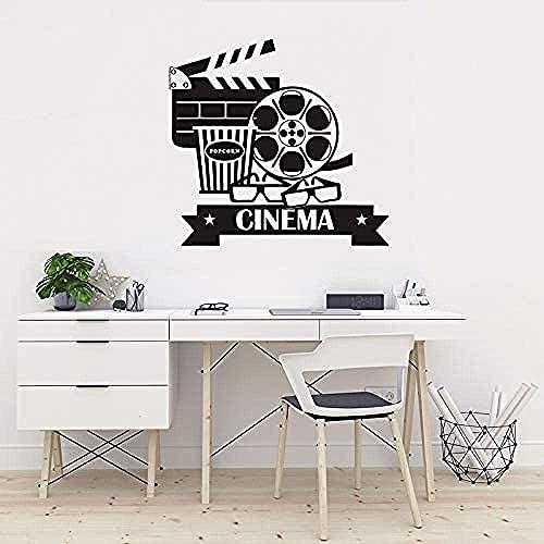Wandaufkleber Pvc Abnehmbare Wandaufkleber Wohnzimmer Heimkino Film Familie Popcorn Fotografie Film Kindheit Leben 57X61Cm