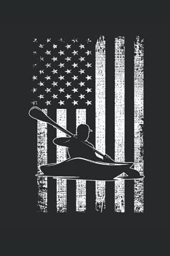 Kayak Kayaking Boating Summer USA Flag: Journal / Notebook / Diary, 120 Blank Lined Pages, 6 x 9 inches, Matte Finish Cover, Great Gift For Kids And Adults