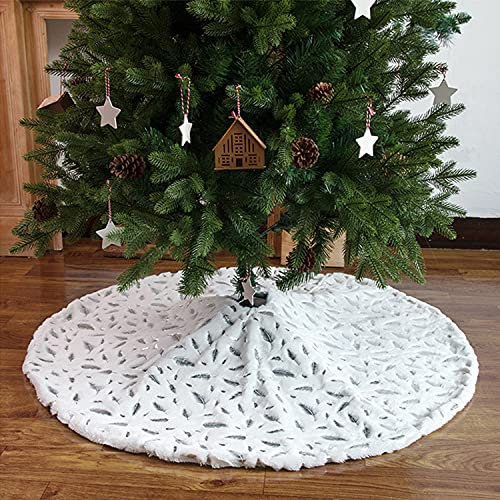 Runstarshow Jupe de Sapin de Noël Tapis de Arbre Noël Couvre Pied Décoration Vintage Props Cache Pied au Bout de Sapin (122 CM (E))