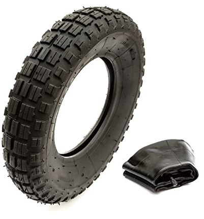Heavy Duty Tyre and Inner Tube 4.00-8 8 Inch 6 Ply Off Road Knobbly Tread 400-8 Compatible Replacement For Launch Trolleys Tire Tube