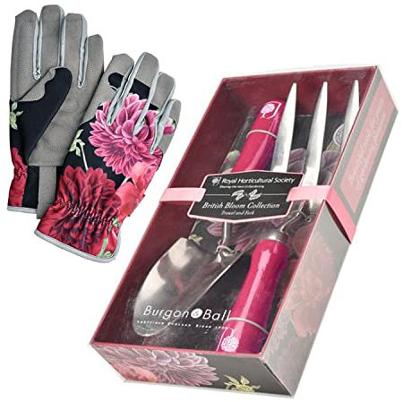 Burgon & Ball British Meadow - Gloves & Trowel/Fork Set, Multi