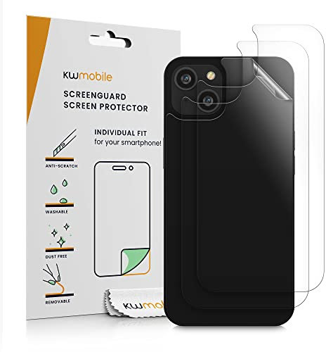 kwmobile 3X Schutzfolie Rückseite kompatibel mit Apple iPhone 14 Plus - Folie Backcover Smartphone - Handyfolie transparent