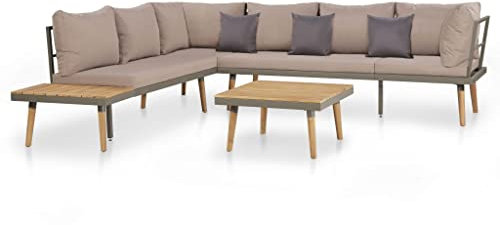 INLIFE 4-TLG. Garten-Lounge-Set mit Auflagen Massivholz Akazie Braun-4239