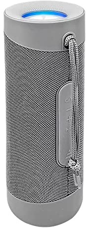 Denver BTV-208G GRAU - Kabelloser Bluetooth 5.0 Lautsprecher mit integriertem Akku, USB & Micro SD Slot, AUX-Eingang, LED-Lichtshow, Freisprechfunktion - Grau