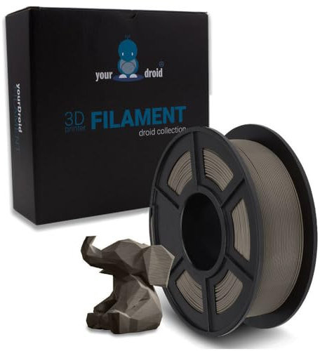 yourDroid PLA Filament Lehm Matt 1.75mm 1kg Spule 3D-Drucker