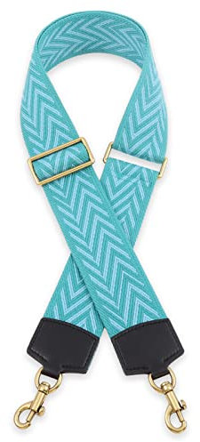 HUADEK Damen 7 Schultergurt, Schulterriemen Schwarz Leder Kopf (p-9), Adjustable Length: 34''-51'' Width: 1.97''