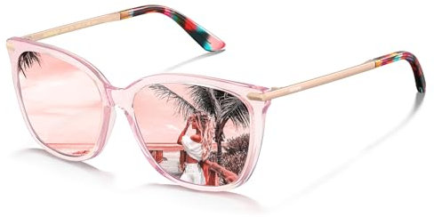 AVAWAY Sunglasses for Women Polarised UV400 Protection Acetate Frame Ladies Eyewear for Photography Wandern Travelling Driving, Category 3