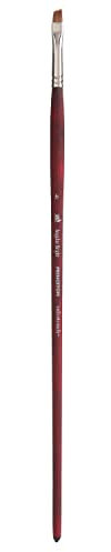 Princeton Velvetouch Pinceau d'angle brillant à manche long Taille 6 – Pinceaux professionnels pour médias mixtes, acrylique, huile