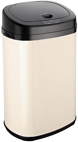 Dihl 30 Litre Cream Motion Sensor Bin with Stylish Black Lid – Modern, Touchless, Convenient and Hygienic Waste Management Solution for Kitchen, Office, Home, Bedroom