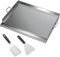 CAVATINY Edelstahl Grillplatte | 54x41x8 cm | BBQ Plancha passend für Weber Grill | rechteckig, universal | Grillblech für Holzkohle und Gas