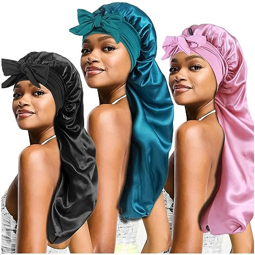 Long Bonnets Braid Locs Bonnet shower cap, C