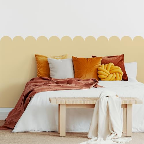 Muralo - Wandtatto für Kinderzimmer für Mädchen und Jugend - Wandsticker, Wandaufkleber Bögen Tapete für Kindergärten, Schulaula, Schule, Boho Stil- Br.120cm x Hö.120cm - Gelb