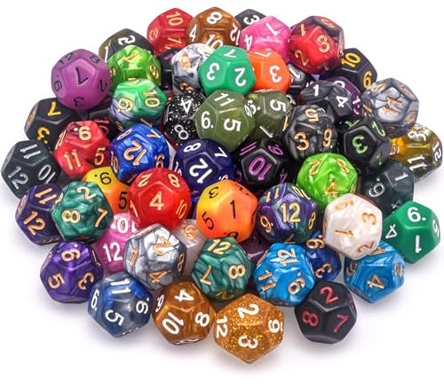 SIQUK 70 Stück Polyedrisch Würfel Set Würfel DND Spiel Würfel D12 Würfel Bunt Würfel 12 Seitige für Dungeons und Dragons