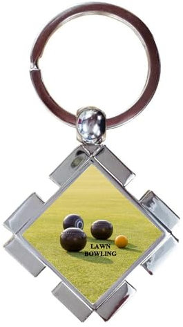 Lawn Bowling Bowls Sport Luxury Jigsaw Shaped Metal Keyring In A Gift Box