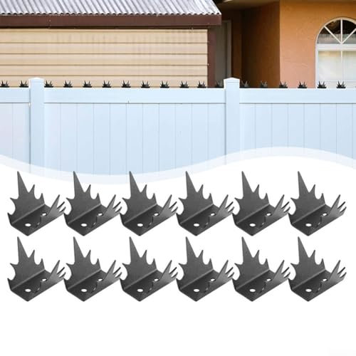 12 picos de pared para vallas, disuasorios de intrusos, picos de pared de seguridad, seguridad de jardín para disuasorio de intrusos, antirrobo, antiescalada